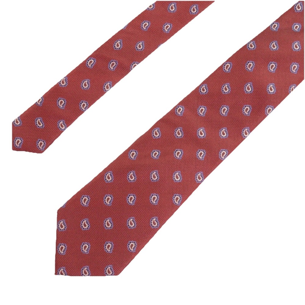 Suitsupply Skinny Tie Red Paisley Silk Mens 3" Wide x 59" Long